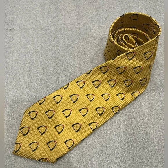 Gucci Golden Woven Silk Tie Italy - Picture 1 of 5
